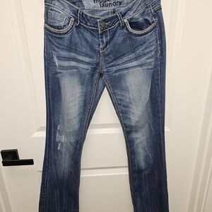 hippie laundry Blue Faded Boot Cut Jeans